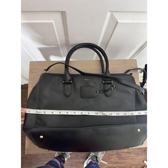 Lauren Ralph Lauren RLL Satchel Handbag Womens Black Leather Crossbody Purse - Picture 14 of 14
